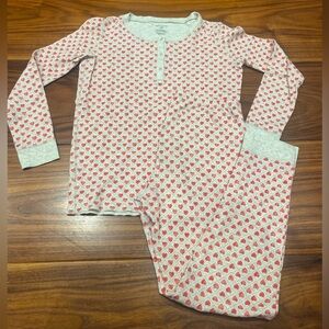 Kids size 14 Roller Rabbit red quilted heart pajamas.